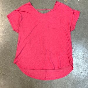Women’s Faded Glory pink lightweight crisscross back tee size 1X, 16W